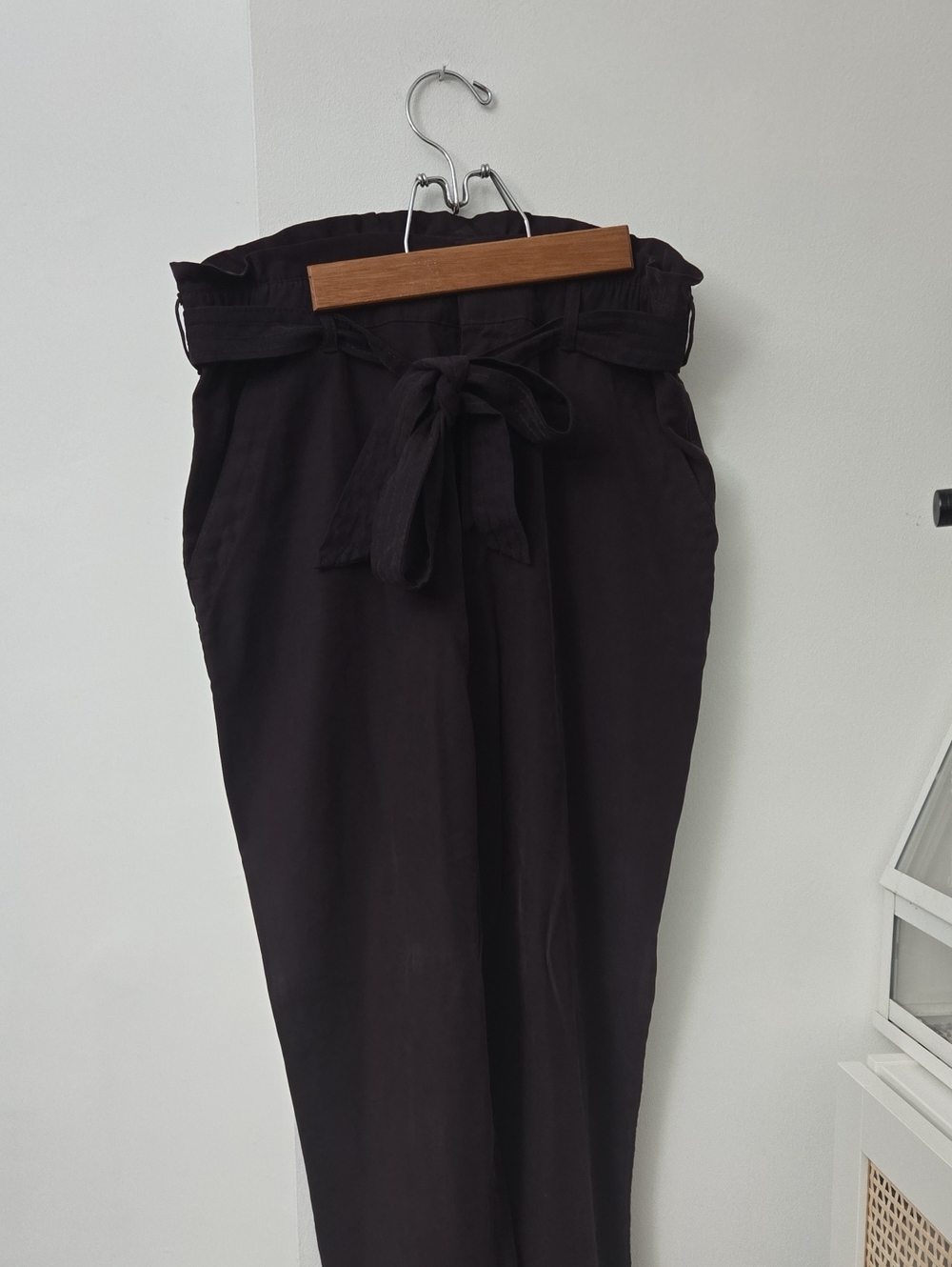 High-Waist Purple Paperbag Pants